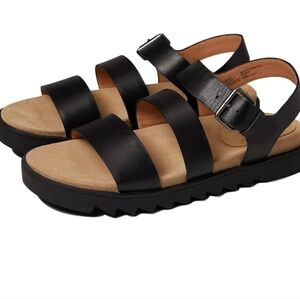 Madewell Womens The Addie  Leather Platform Tractor Sandals shoes sz 9.5